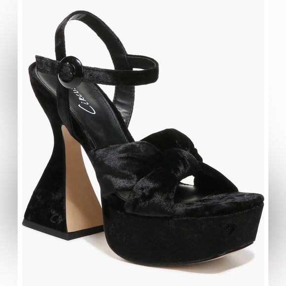 Preloved Sam Edelman Circus Audrea Black Platform Sandal Women's Size 8.5 - Picture 1 of 12